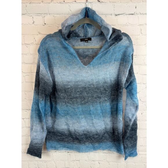 FATE mohair wool blue gray hoodie light knit sweater pullover size M NWOT - Picture 1 of 8